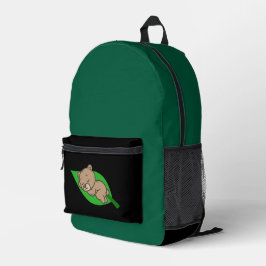 Bear on a Leaf Bedruckter Rucksack