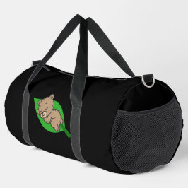 Bear on a Leaf Large Duffle Bag