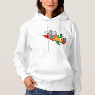 Bear On hat Rocket Womens Hoodie