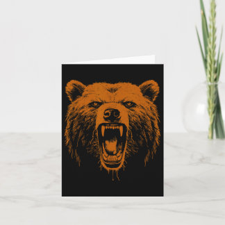 Bear Orange Angry Grizzly Bären Wandern Camping Ca Karte