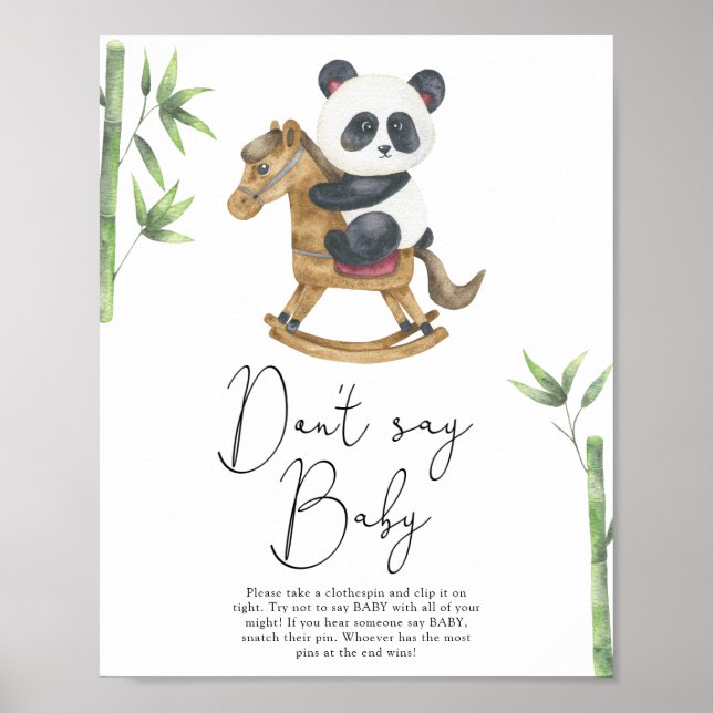 Bear Panda Sag kein Baby Poster (Vorne)