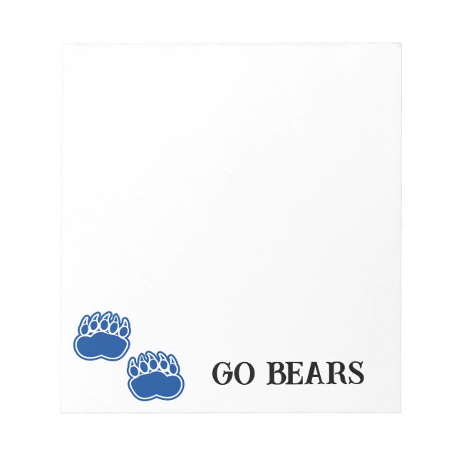 Bear Paw Go Bears Bloc-notes de 5,5 po x 6 po - 40 (Devant)