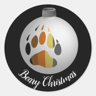 Bear Paw Ornament Runder Aufkleber