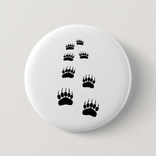 Bear Paw Prints Button