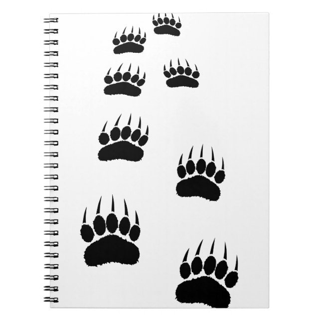 Bear Paw Prints Notizblock (Vorderseite)