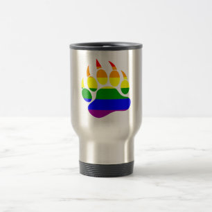 Bear Paw Rainbow Flag Reisebecher
