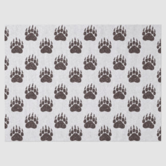 Bear Paw White Brown Glitzer Tissue Paper Seidenpapier