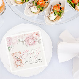 Bear Peony Baby Shooting Paper Serviette