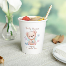 Bear Personalisiert Baby Dusche Pappbecher