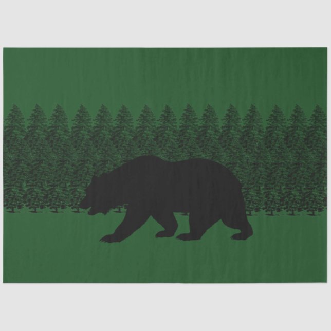 Bear Pine Forest Decoupage Craft Seidenpapier (Vorderseite)