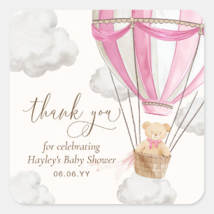 Bear Pink Bear Pink Bearly Wait Teddy Pink Danke B Quadratischer Aufkleber