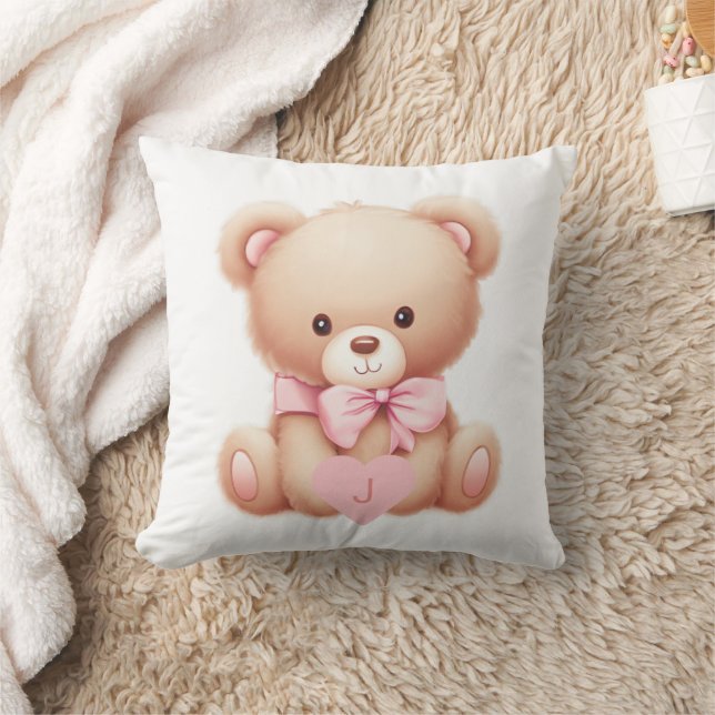 Bear Pink Monogram Kissen (Decke)
