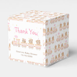 Bear Pink Train Baby Dusche Vielen Dank Geschenkschachtel
