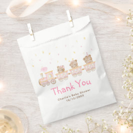 Bear Pink Train Baby Dusche Vielen Dank Geschenktütchen