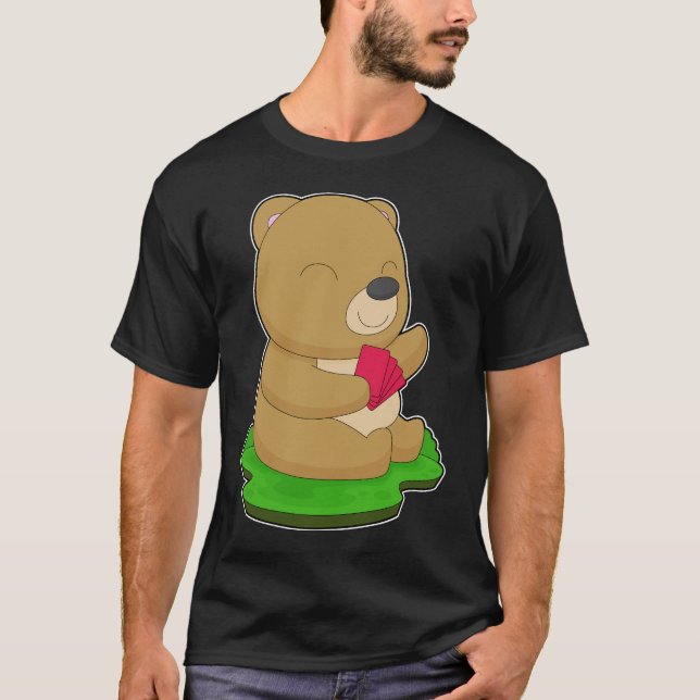 Bear Poker Poker Karten Kartenspiel T-Shirt (Vorderseite)