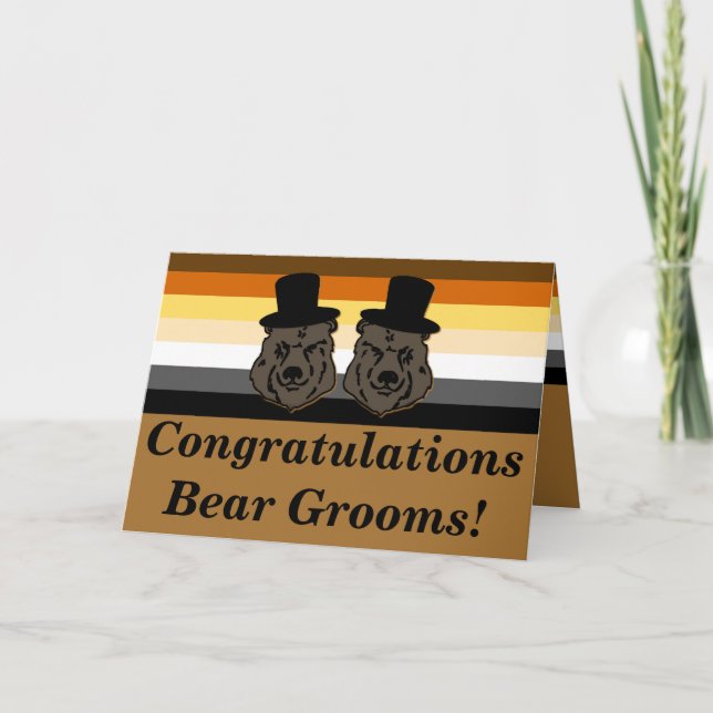 Bear Pride Bears Gay Wedding Glückwunschkarte Karte (Vorderseite)