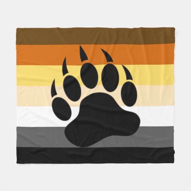 Bear Pride Flag Bear Paw Fleecedecke (Vorderseite (Horizontal))
