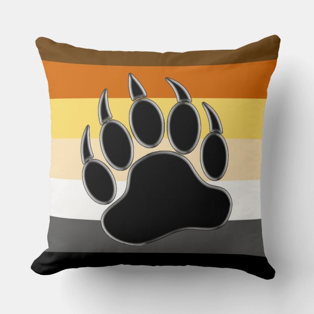 Bear Pride Flag Bear Paw Kissen (Vorderseite)