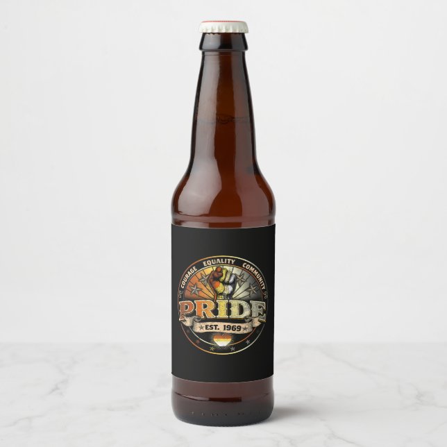 Bear Pride gegr. 1969 Bierflaschenetikett (Vorderseite)