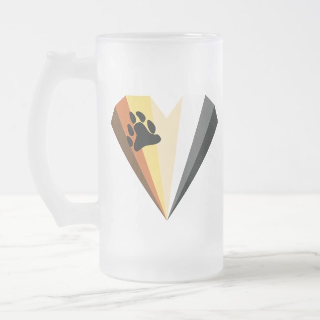 Bear Pride Heart Mattiert Glass Tasse (Links)