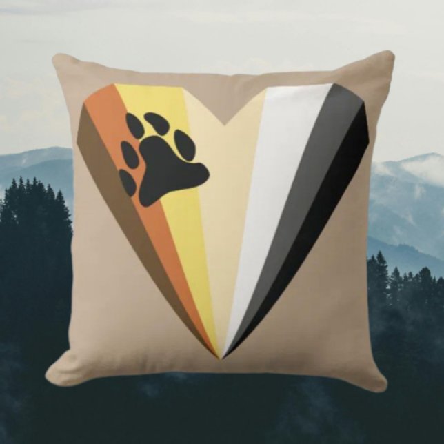 Bear Pride Heart Throw Kissen (Von Creator hochgeladen)