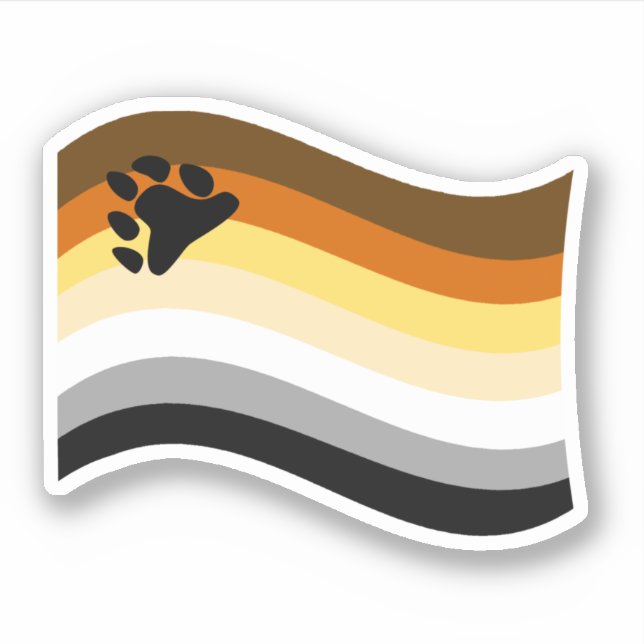 Bear Pride Paw Wavy Flag Aufkleber (Vorderseite)