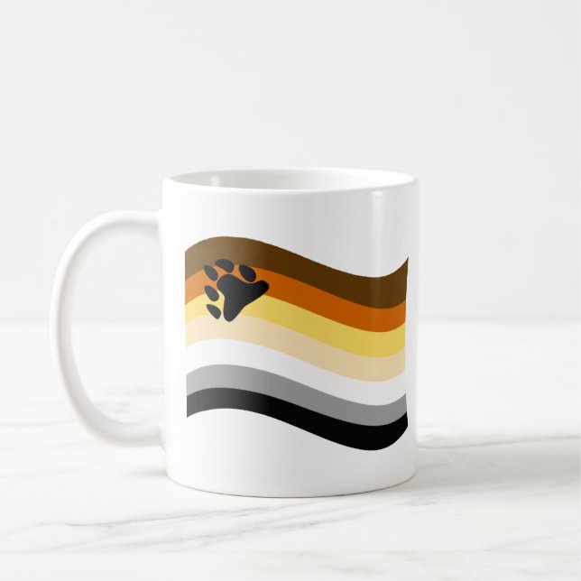 Bear Pride Paw Wavy Flag Kaffeetasse (Links)
