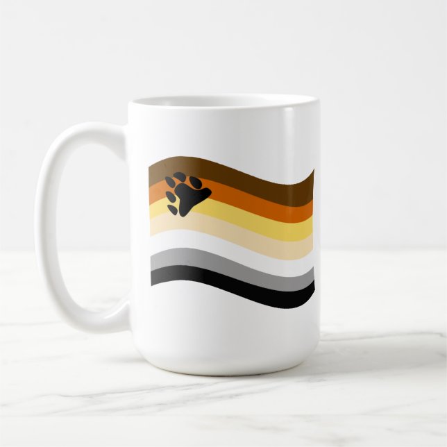 Bear Pride Paw Wavy Flag Kaffeetasse (Links)