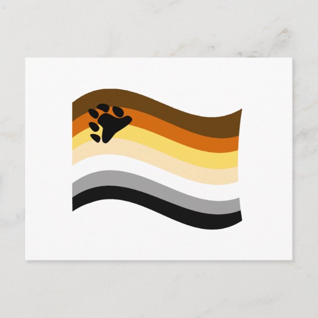Bear Pride Paw Wavy Flag Postkarte (Vorderseite)