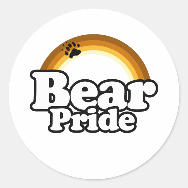 Bear Pride Rainbow Arc Runder Aufkleber (Vorderseite)