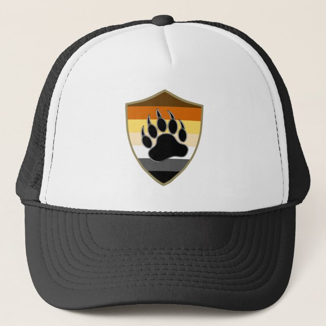 Bear Pride Shiled Bären Paw -Hat Truckerkappe (Vorderseite)