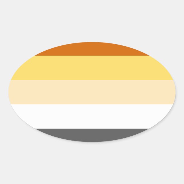 BEAR PRIDE STRIPES DESIGN OVALER AUFKLEBER (Vorderseite)