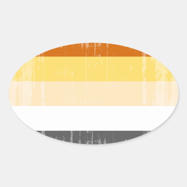BEAR PRIDE STRIPES DISTRESSEKTOR DESIGN OVALER AUFKLEBER (Vorderseite)