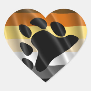 BEAR PRIDE WAVY DESIGN Herz-Aufkleber