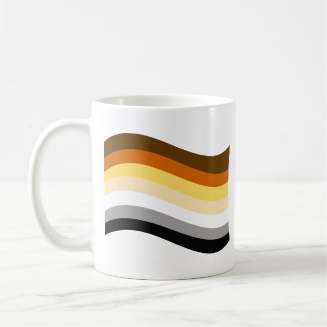Bear Pride Wavy Flag Kaffeetasse (Links)