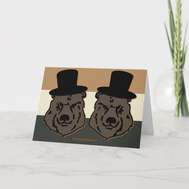 Bear Pride Wedding Card für Gay Grooms Karte (Vorderseite)