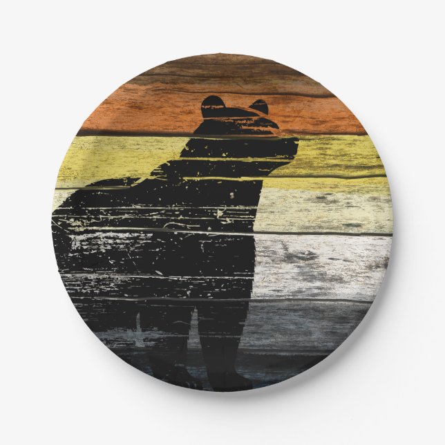 Bear Pride Wood Art Pappteller (Vorderseite)
