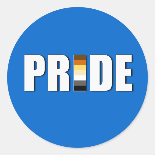 BEAR PRIDE WORT FLAG RUNDER AUFKLEBER (Vorderseite)