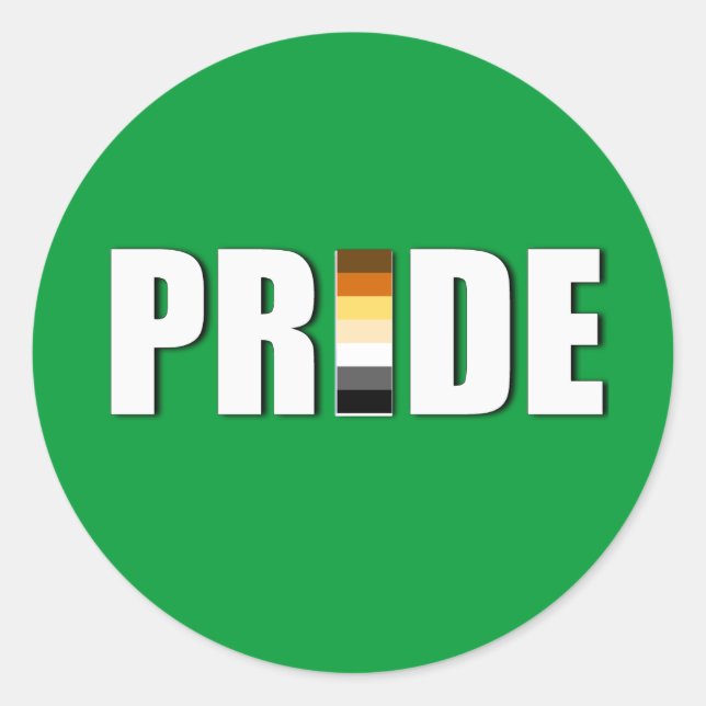 BEAR PRIDE WORT FLAG RUNDER AUFKLEBER (Vorderseite)