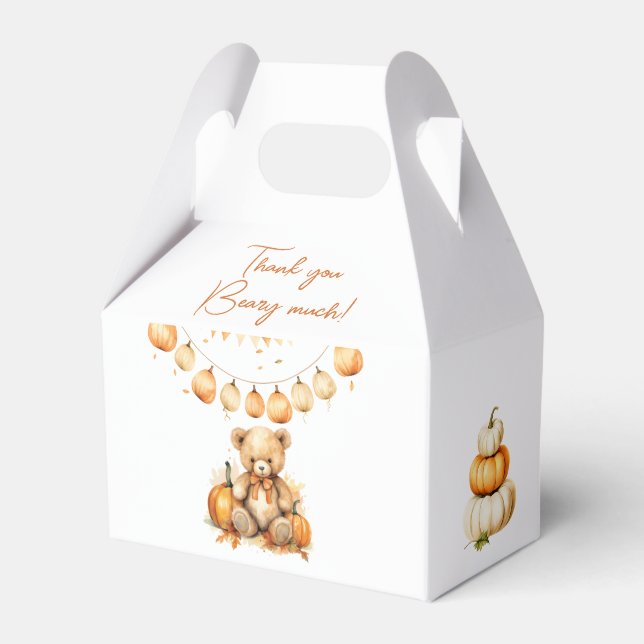 Bear Pumpkin Bearly Wait Baby ShowerFavor Box Geschenkschachtel (Vorderseite)