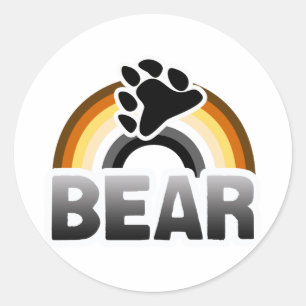 BEAR RAINBOW FLAG RUNDER AUFKLEBER