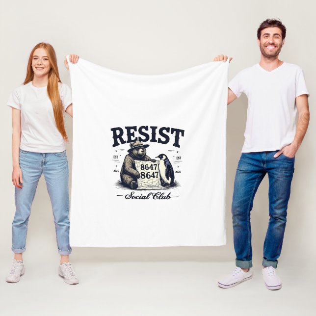 Bear Resist Protect National Park Anti Trump 8647 Fleecedecke (Beispiel)