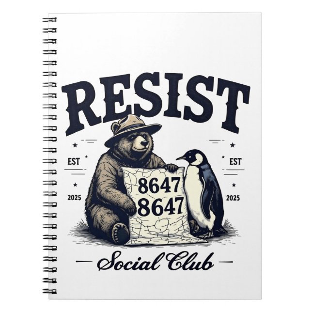 Bear Resist Protect National Park Anti Trump 8647 Notizblock (Vorderseite)