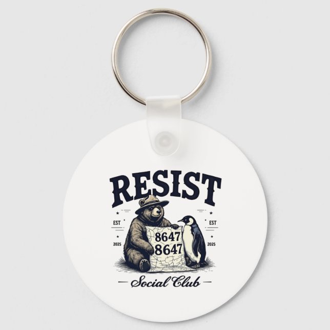 Bear Resist Protect National Park Anti Trump 8647 Schlüsselanhänger (Vorderseite)