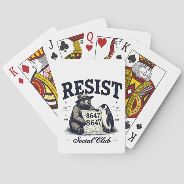 Bear Resist Protect National Park Anti Trump 8647 Spielkarten (Rückseite)