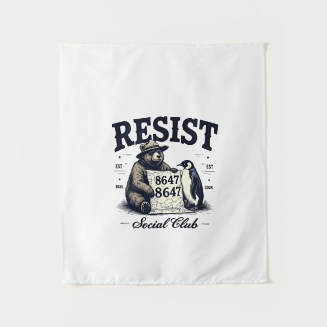 Bear Resist Protect National Park Anti Trump 8647 Wandteppich (Vorderseite)