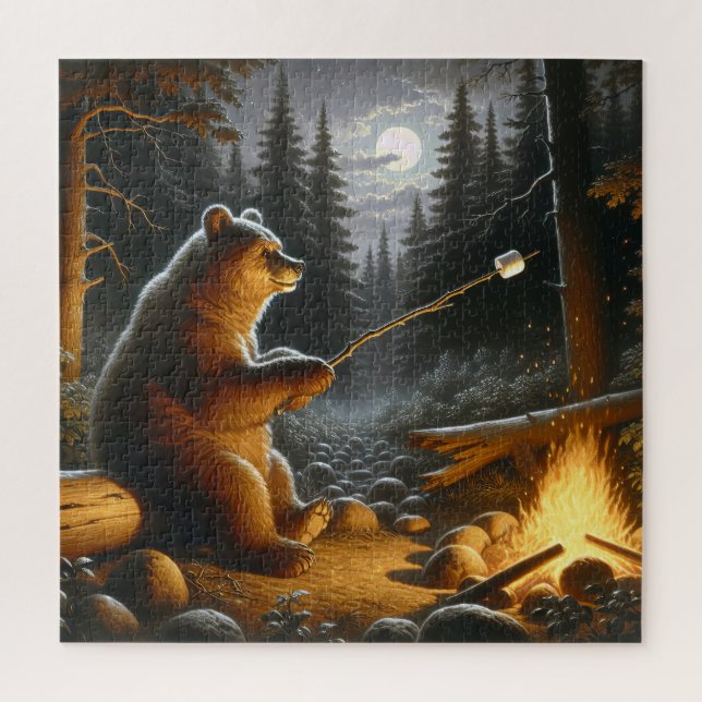 Bear Roasting Marshmallows (Vertikal)