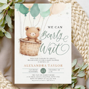 Bear Sage Baby Boy Dusche für Bärenjunge Einladung