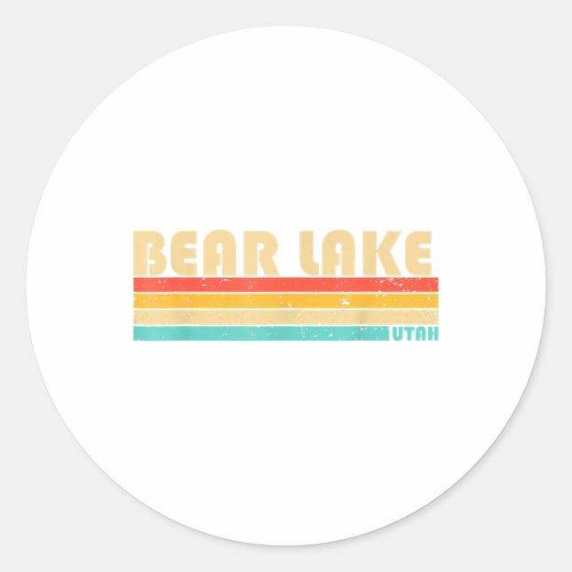 BEAR SEE UTAH Fishing Camping Sommer Runder Aufkleber (Vorderseite)