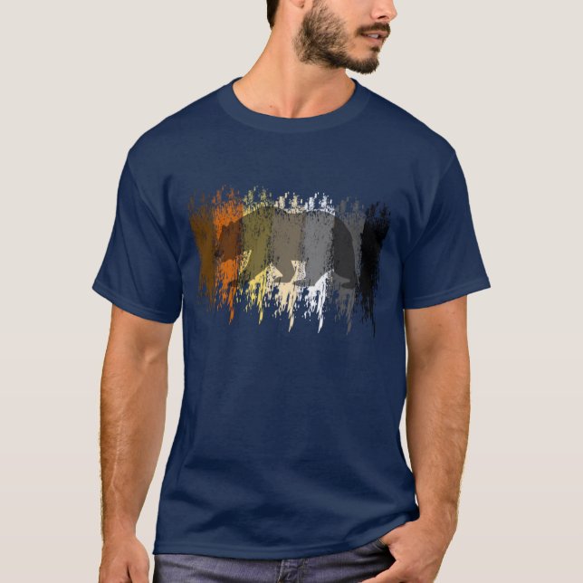 Bear Shadow Gay Bär Pride T-Shirt (Vorderseite)